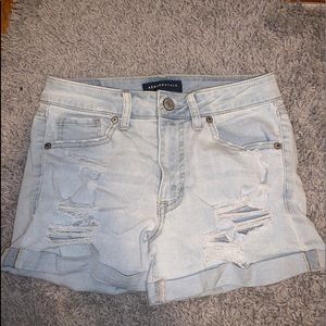 Light Blue ripped jean shorts